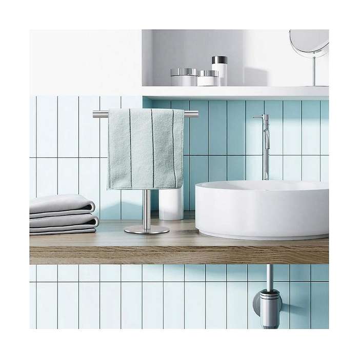 Brushed Finish Standing Towel Rack, Heavy Duty Base, Stainless Steel T-shaped Hand Towel Stand For