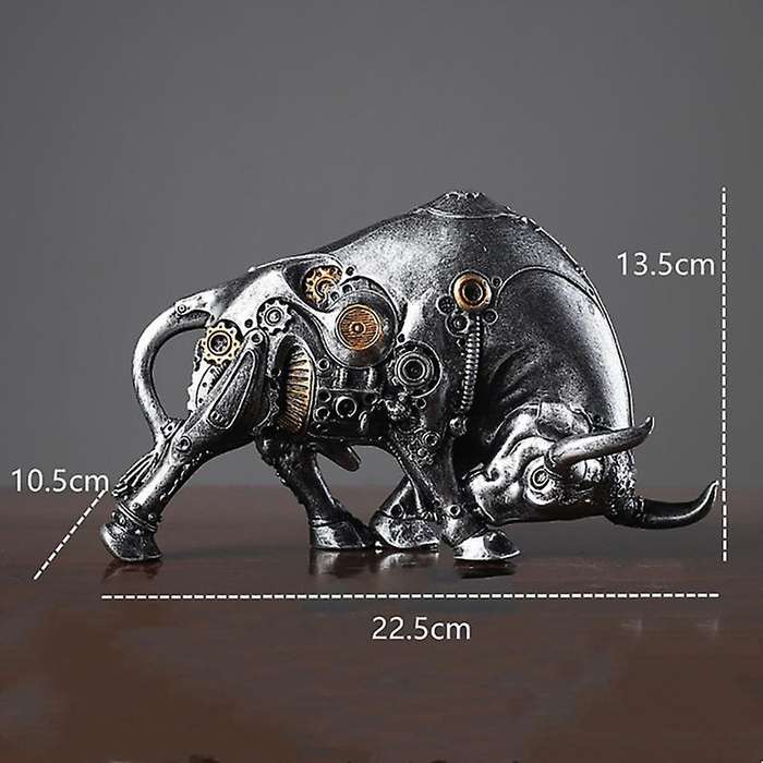 Bullfight Mechanical Cow Figurines for Interior Decoration Desk Accessories Statue Decorative Orname