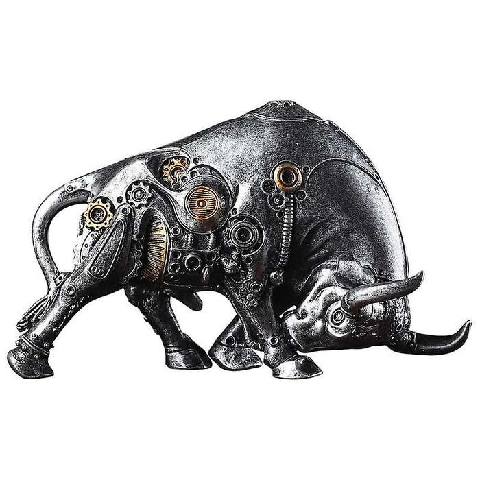 Bullfight Mechanical Cow Figurines for Interior Decoration Desk Accessories Statue Decorative Orname