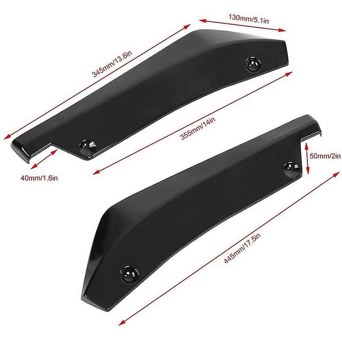 Bumper Protector, 2 Pcs Universal Car Rear Bumper Lip Spoiler Canard Anti-Crash Diffuser Angle Split