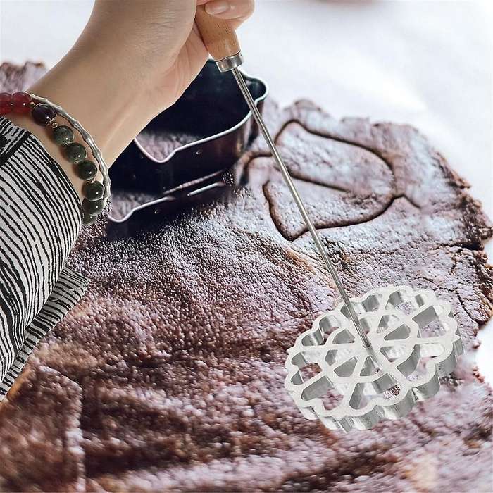 Bunuelos Mold with Handle, Swedish Rosette Maker Timbale Rosettes Cookie Mold Aluminum Waffle Mold