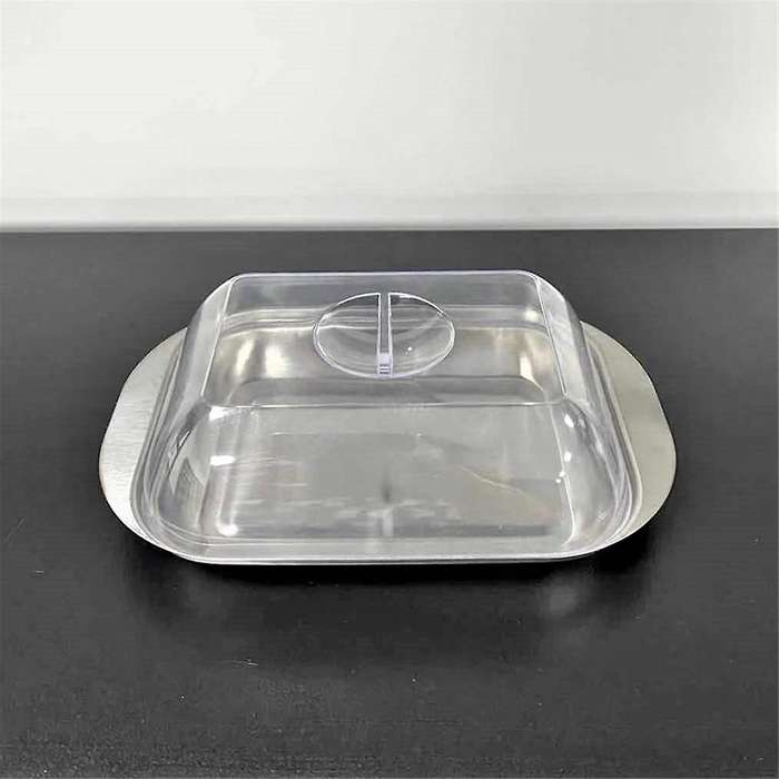 Butter Container - White Butter Fridge Storage Container Butter Storage Box,Metal Butter Box with L