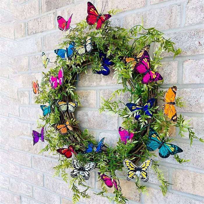 Butterfly Wreath Wide Application Butterfly Design Spring Wreath Durable