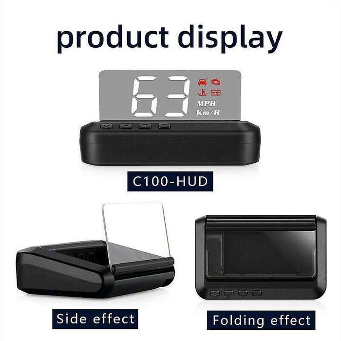 C100 Universal Car SUV LED OBD Speed Water Temperature HUD Head-Up Projector Kit
