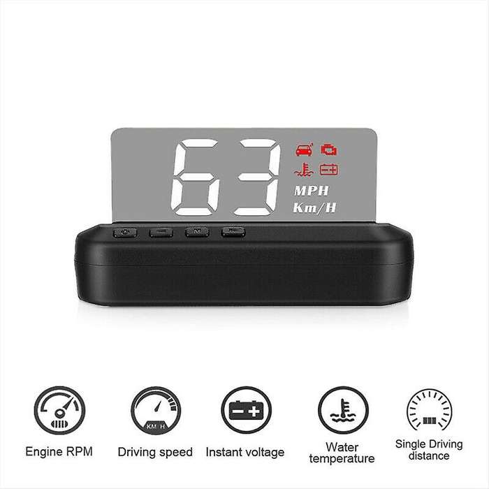 C100 Universal Car SUV LED OBD Speed Water Temperature HUD Head-Up Projector Kit