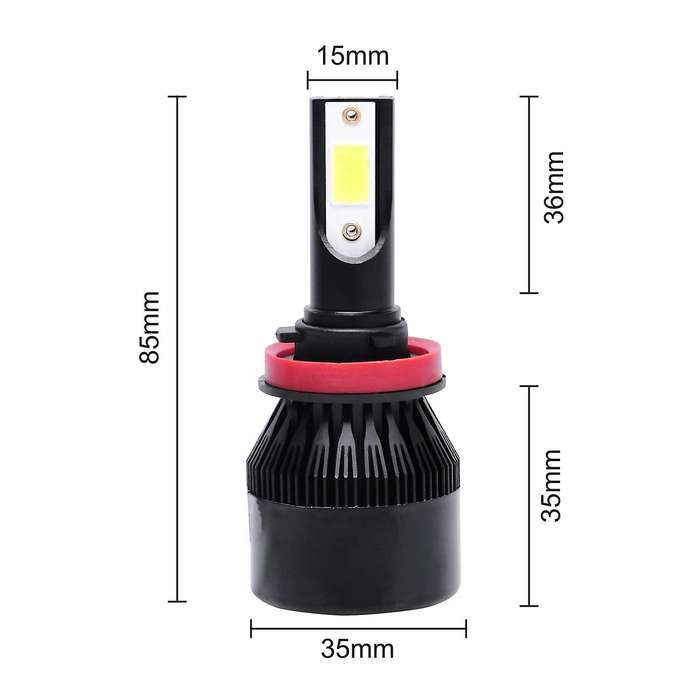 C6 Car Headlight Bulb Led Lamp H8/H9/H11 Led Headlight Bulbs,2Pcs 6500K Cool White Led Headlight Fog