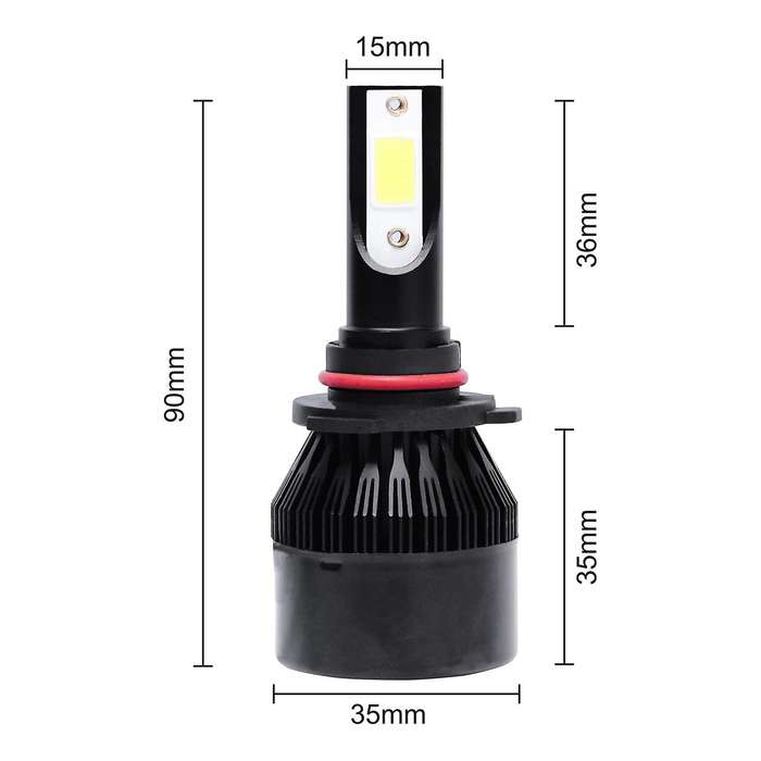 C6 Car Headlight Bulb Led Lamp 9005/Hb3 Led Headlight Bulbs,2Pcs 6500K Cool White Led Headlight Fog