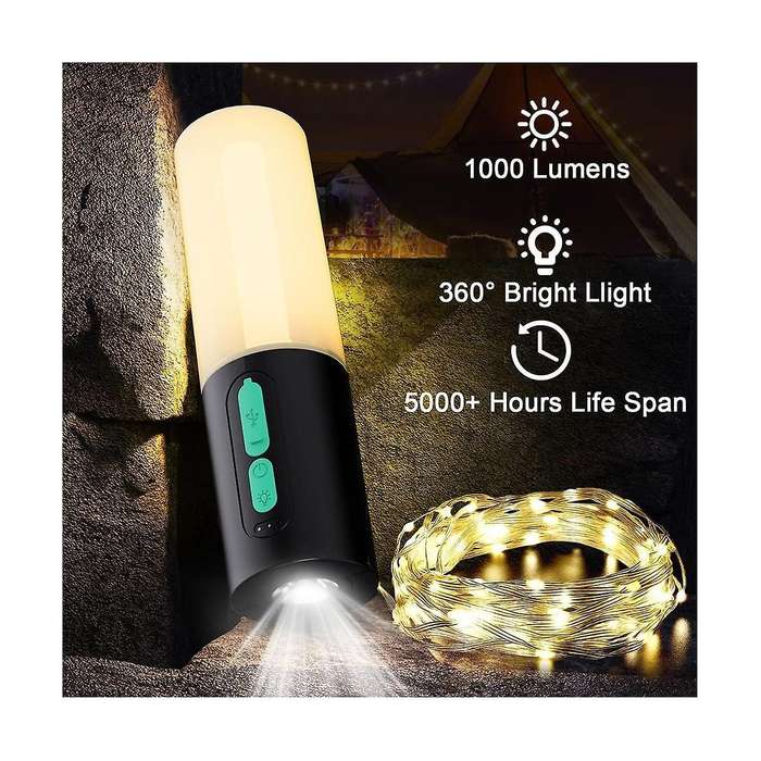Camping ,33ft String Light with Camping Lantern,camping Lights 7 Light Modes,waterproof for Outdoor