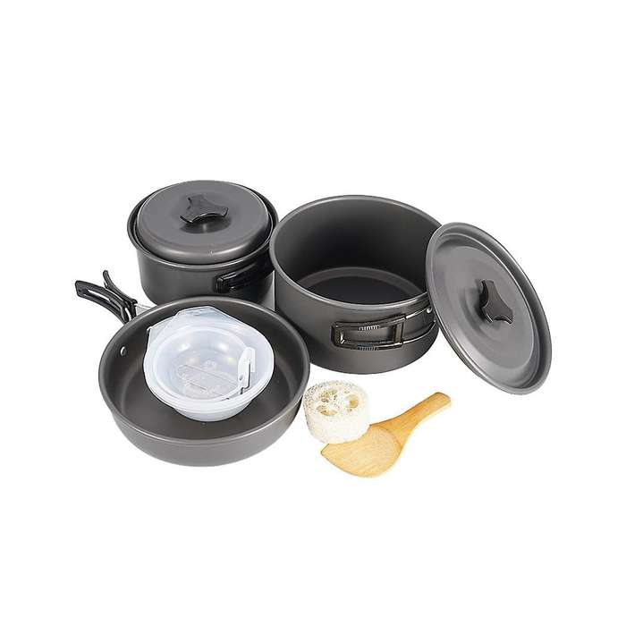 Camping Pot Kit Outdoor Cooking Set Pot Travelling Hiking Picnic Bbq Equipment for Hiking and Picni
