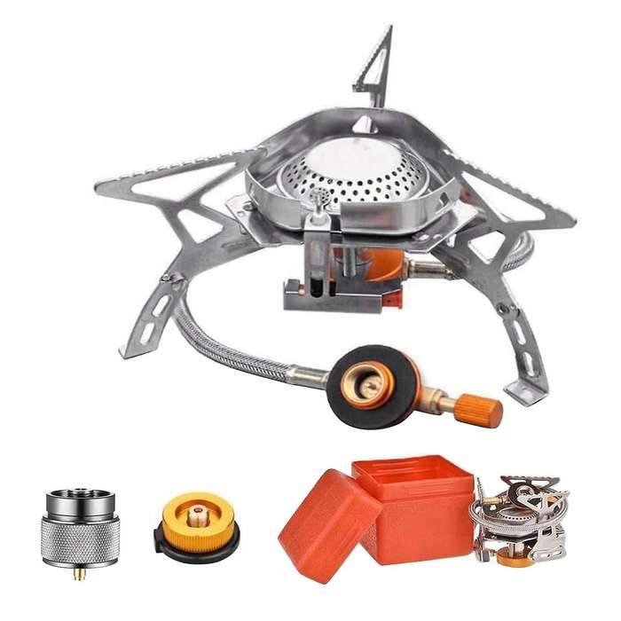 Camping Stove Camping Gas Stove Folding Windproof Backpacking Stove for Backpacking Hiking Camping C