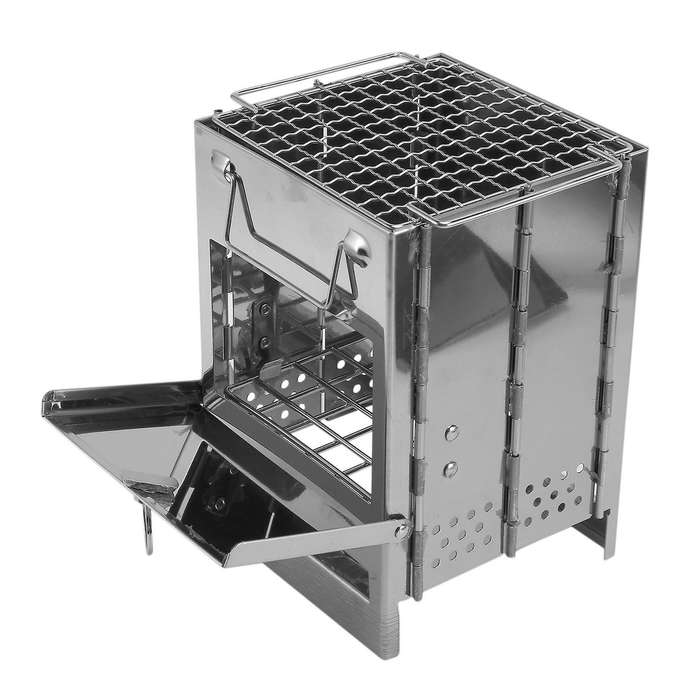 Camping Wood Stove Portable Folding Stainless Steel Wood Stove Backpacking Stove for Outdoor Surviva