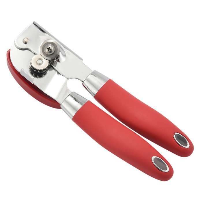 Can Opener Manual, Food Grade Stainless Steel Heavy Duty Opener with Edge, Safe and Efficient Openi