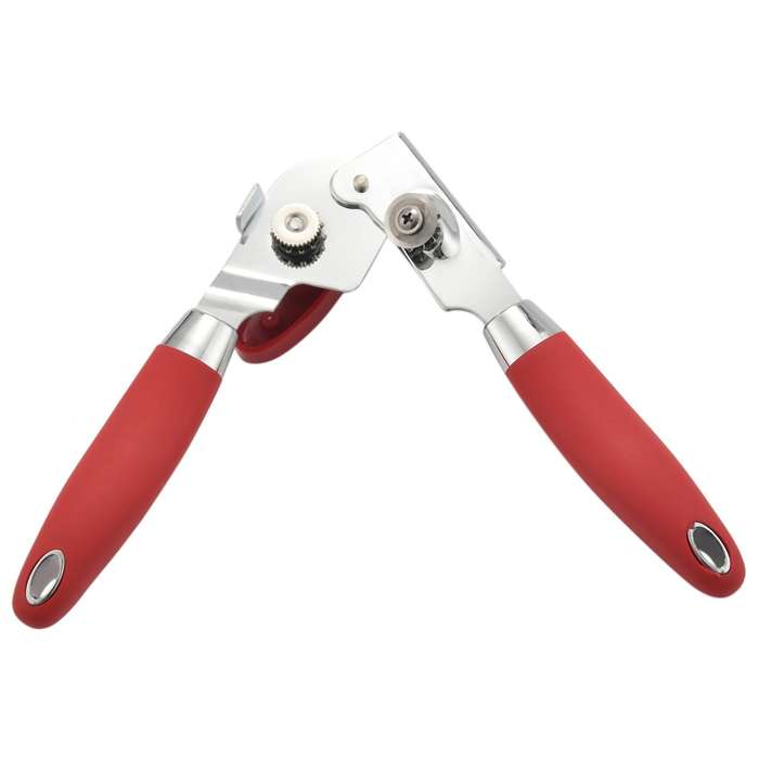 Can Opener Manual, Food Grade Stainless Steel Heavy Duty Opener with Edge, Safe and Efficient Openi