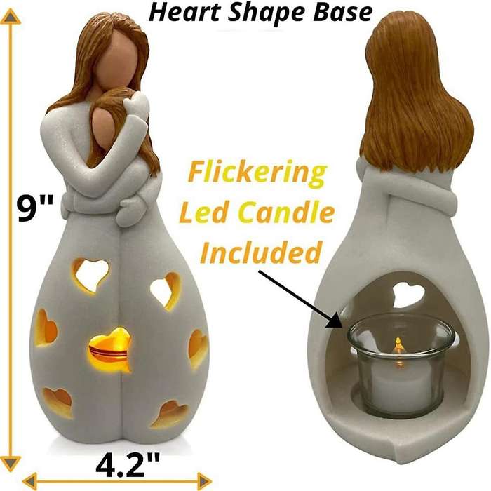 Candle ,candle Holder Statue Mom and Daughter,valentines Day Gifts for Daughter Great Mother Gifts