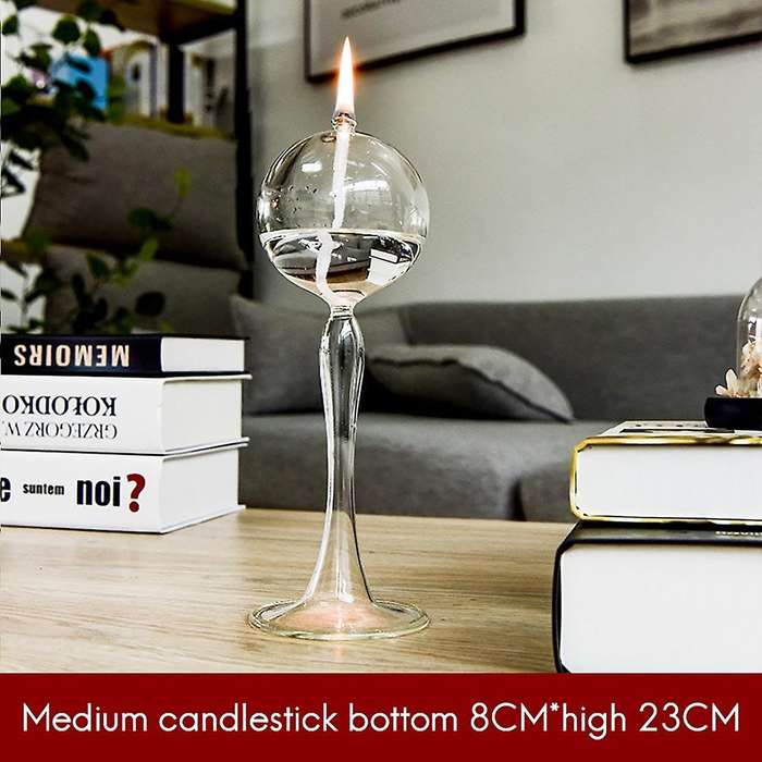 Candle Holders Decorative Tea Light Candleholders for Home Transparent Handmade Glass Candle Holder