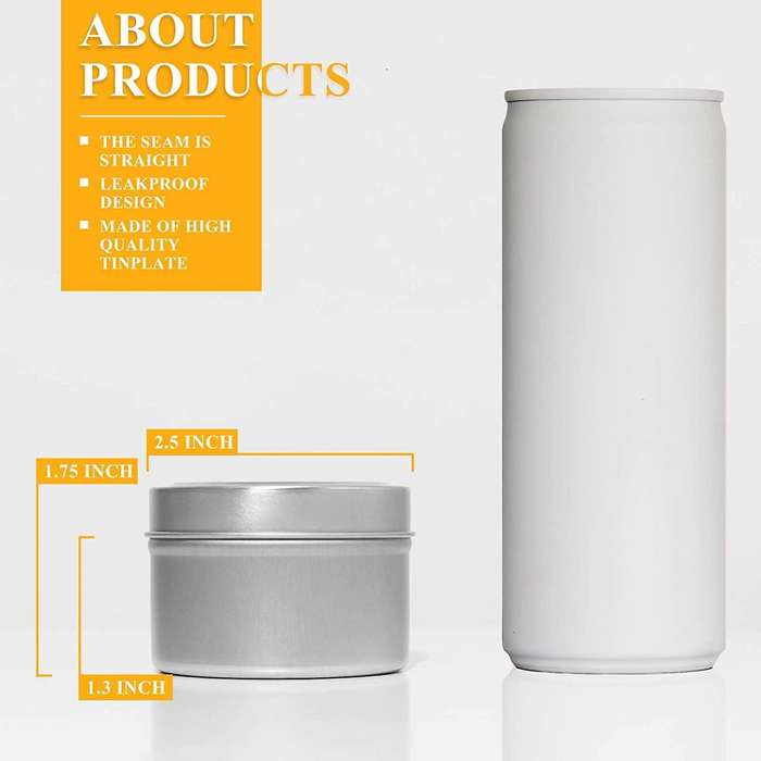 Candle Tins, 24 Piece, 4 Oz Metal Candle Containers for Making Candles, Arts & Crafts, Dry Storage,S
