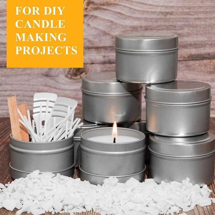 Candle Tins, 24 Piece, 4 Oz Metal Candle Containers for Making Candles, Arts & Crafts, Dry Storage,S