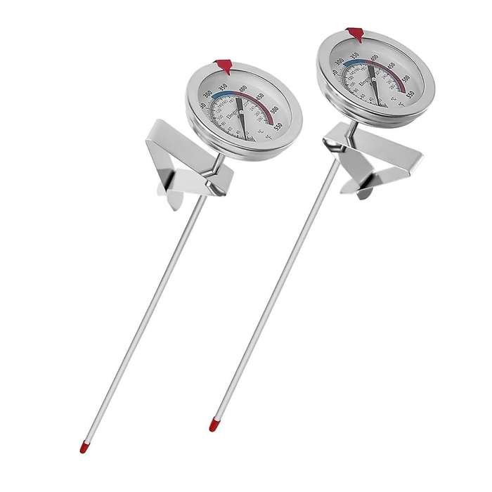 Candy Oil Thermometer for Fring,Deep Fry Thermometer with Pot Clip,12Inch Probe - for Tall Pots,Beef
