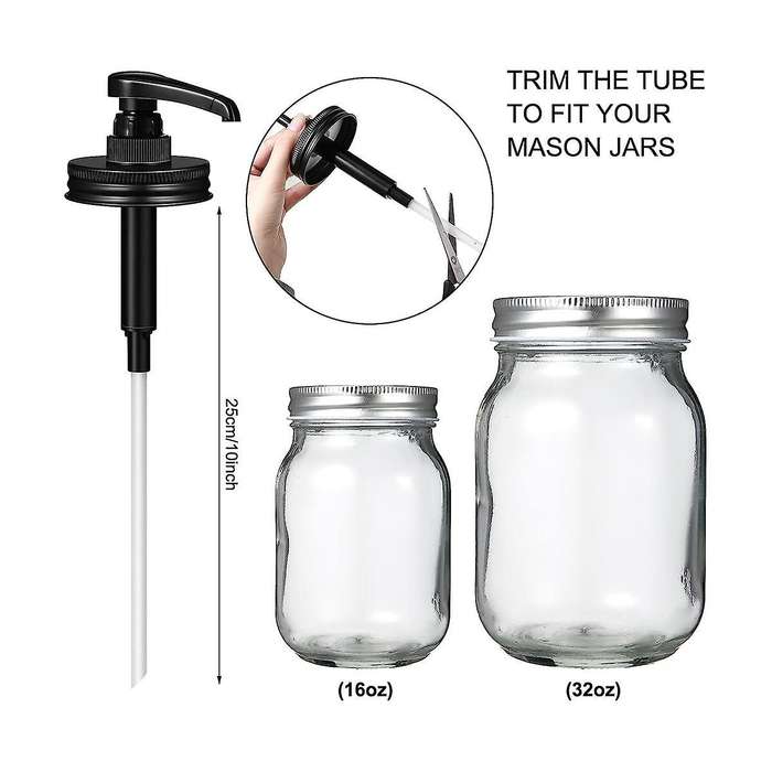 Canning Jar Syrup Dispenser Coffee Syrup Dispenser Pump Lids,for 16 Oz Regular Mouth Canning Jars