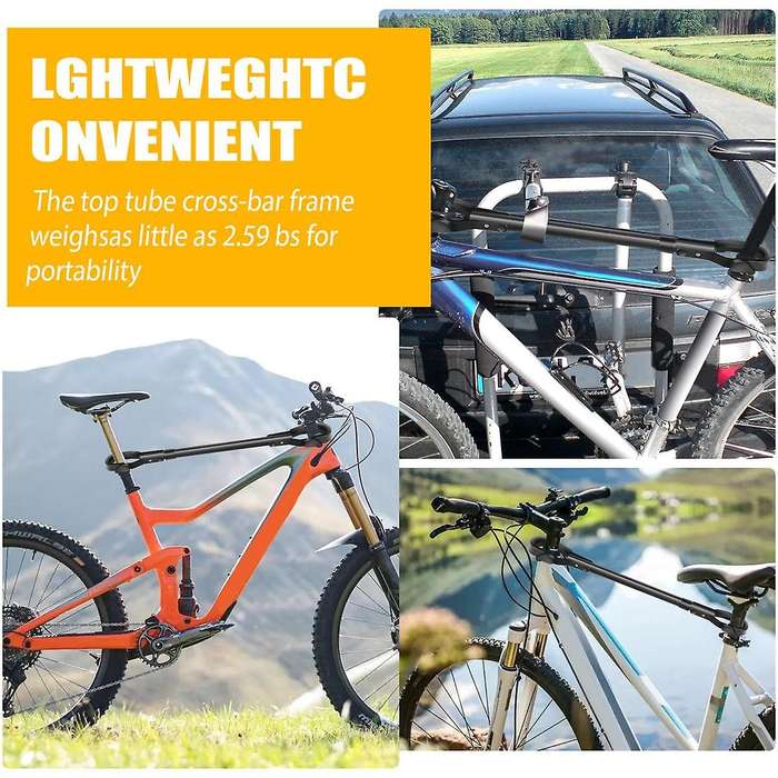 Capacity 30Kg/66Lbs Bike Bicycle Top Tube -Bar Frame Adjustable Adapter for Y-Frame Lady Bike Car Ra