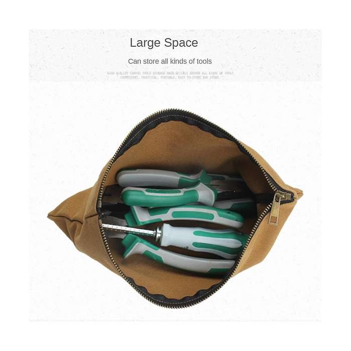 Canvas Tool Pouch Bags Zipper Small Multipurpose Organizer Pouch,with Buckle,for Storage Tools Items