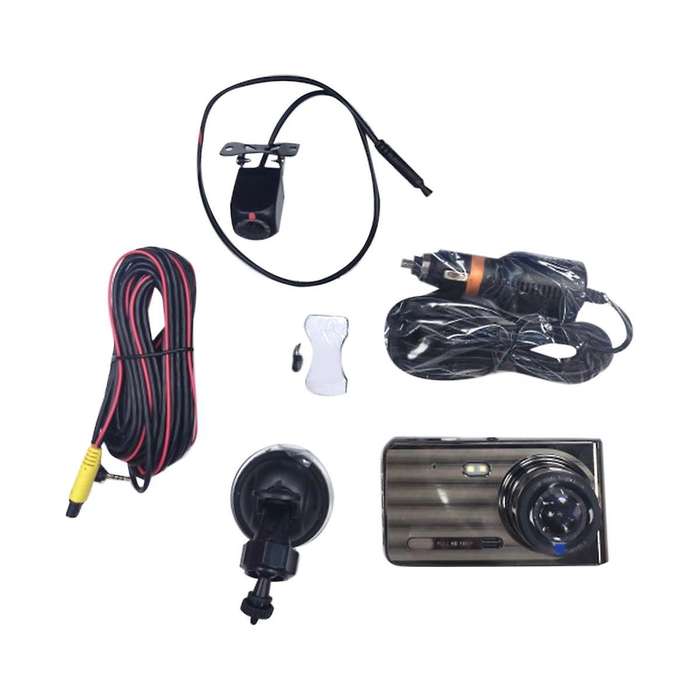 Car 4inch Ips Screen 1080p+720p Hd 140 Degree Wide Angle Camera Driving Recorder 24 Hours Parking Mo