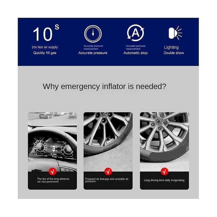 Car 7.4V Inflator Pump Portable Handheld Wireless Charging Digital Display with Light Car Motorcycl