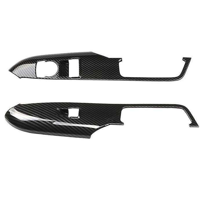 Car ABS Black Carbon Fiber Texture Window Lift Switch Panel Cover Trims Stickers for 2015-2019