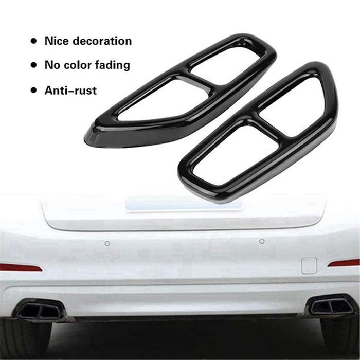 Car Abs Black Exhaust Tailpipe Cover Trim for 5 Series G30 528li 530li 2017-2018