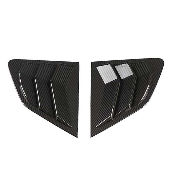 Car ABS Carbon Fiber Black Rear Window Louver Shutter Cover Trim 2Pcs for J11 2015-2021