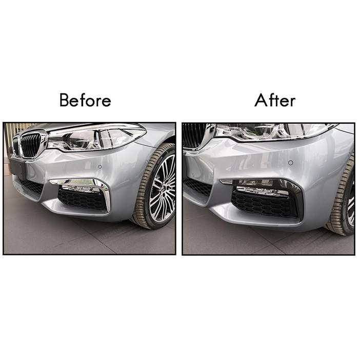 Car ABS Carbon Fiber Front Fog Lamp Eyebrow Frame Decoration Sticker Trim for - 5 Series G30 G38 201