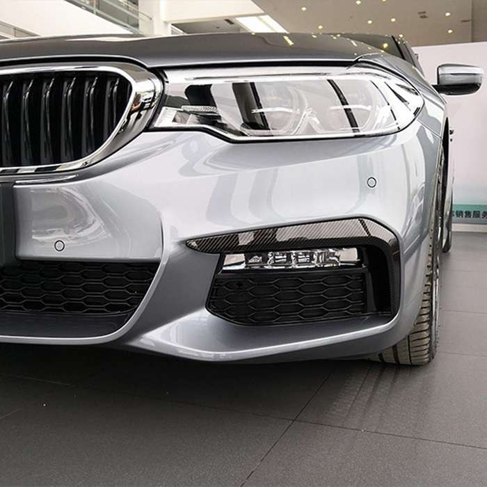 Car ABS Carbon Fiber Front Fog Lamp Eyebrow Frame Decoration Sticker Trim for - 5 Series G30 G38 201
