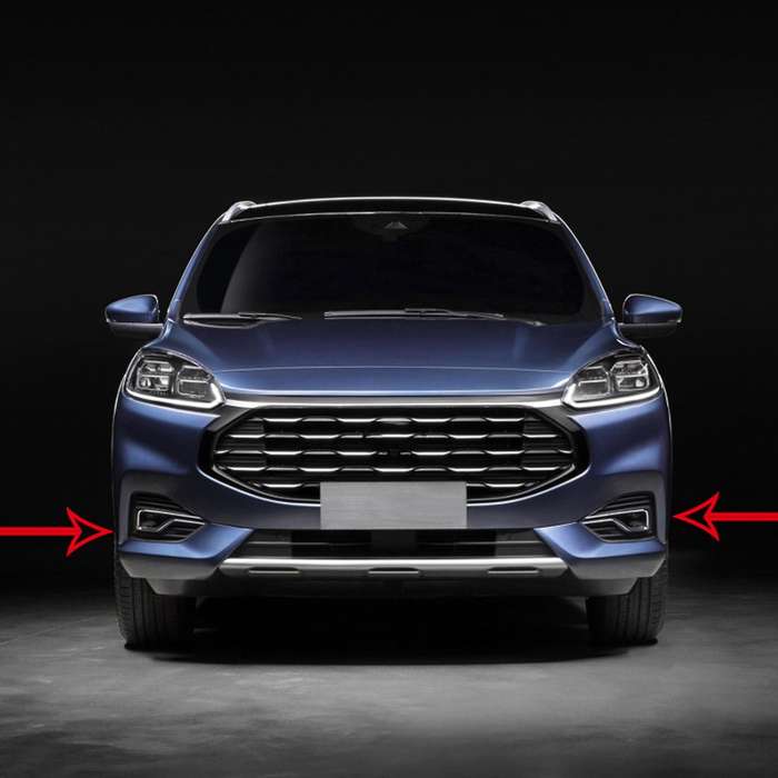 Car ABS Carbon Fiber Front Fog Light Lamp Grille Decoration Cover Trim for Escape Kuga 2020 2021