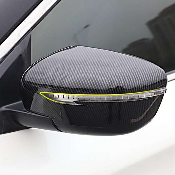Car ABS Carbon Fiber Rear View Mirror Cover Trim Decorative Sticker for 2014-2019