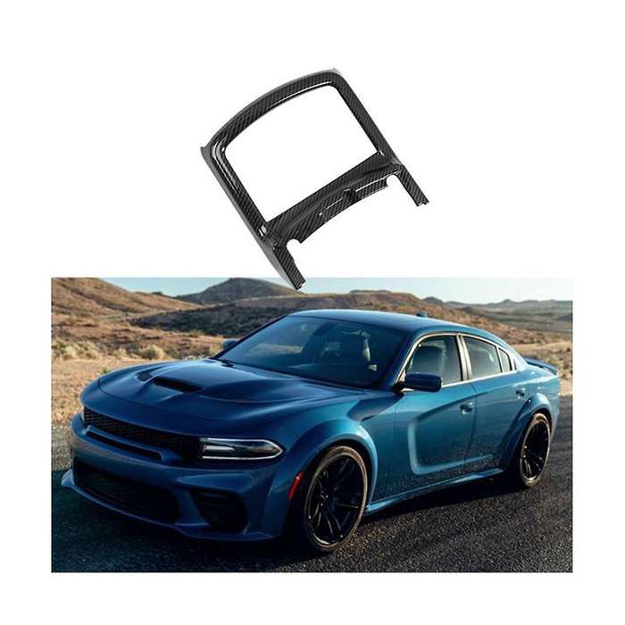 Car Abs Carbon Fiber Interior Front Water Cup Frame Cover Trim for Charger 2015-2020
