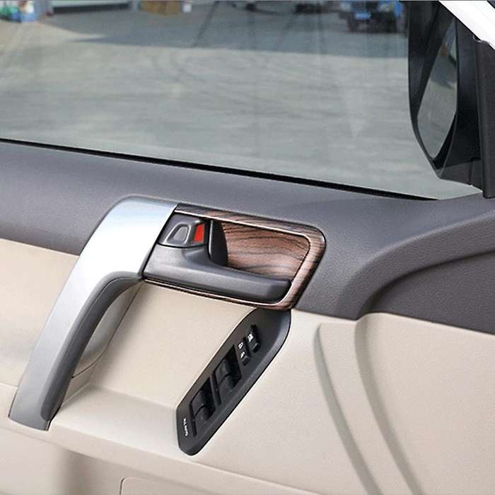 Car ABS Interior Door Bowl Cover Trim Accessories Wood Grain for Land Cruiser Prado FJ150 150 2014-2