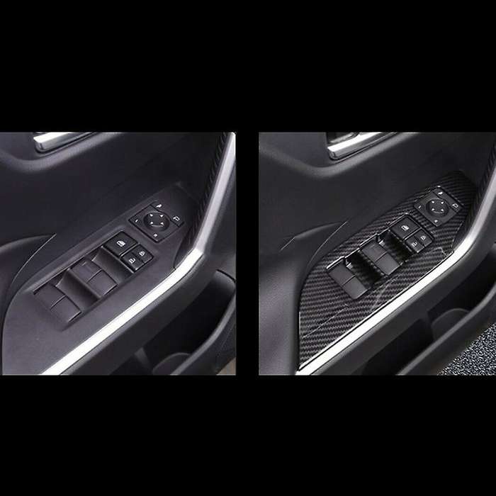 Car Accessories Carbon Fiber Style Window Switch Panel Frame Cover Trim Stickers for 2019 2020