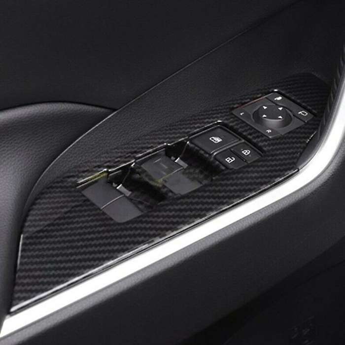 Car Accessories Carbon Fiber Style Window Switch Panel Frame Cover Trim Stickers for 2019 2020
