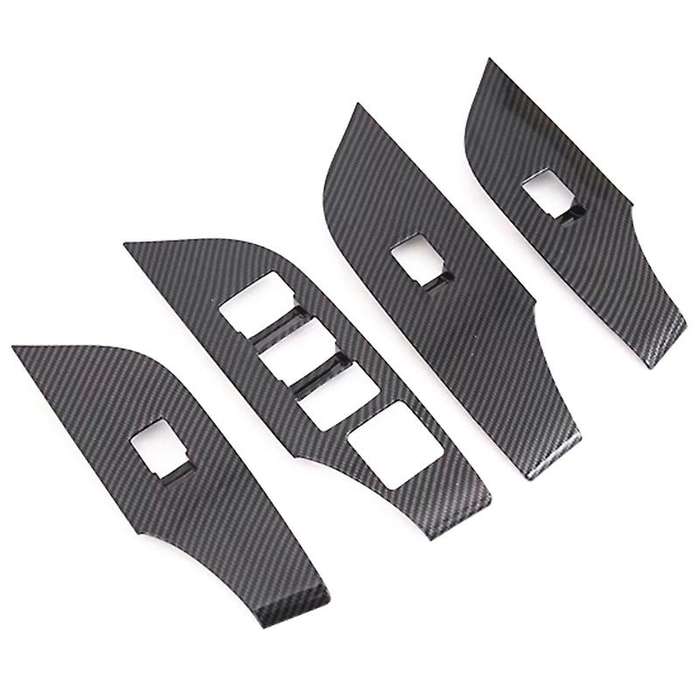 Car Accessories Carbon Fiber Style Window Switch Panel Frame Cover Trim Stickers for 2019 2020