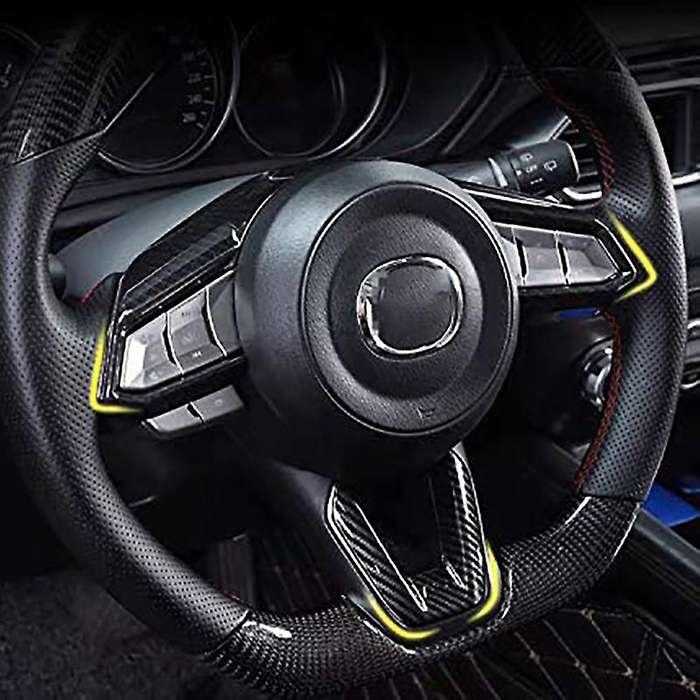 Car Accessories, Carbon Fiber Interior Steering Wheel Button Sequin Decorative Cover, for 3 6 -4 -5