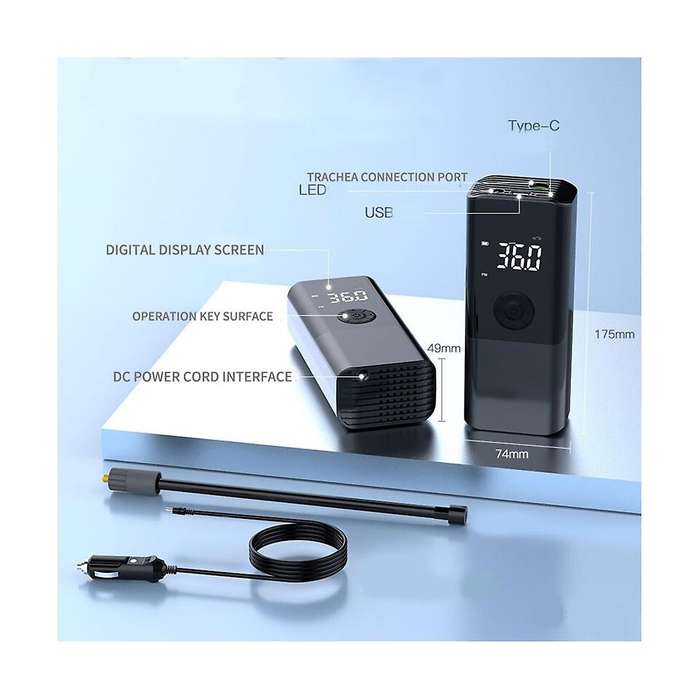 Car Air Pump Portable Mini Self Propelled Electric Tire Pump Air Pump Handheld Dual Bicycle Tire Car
