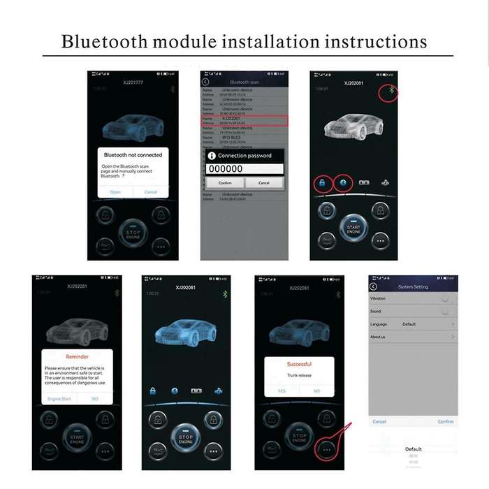 Car Alarm Smart App Remote Start Stop System for Cars Engine Push Start System with Auto Ignition Bu