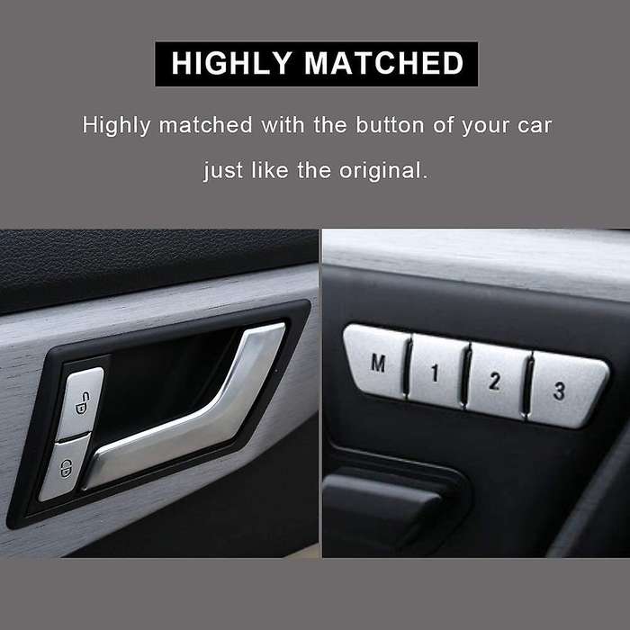 Car Aluminum Seat Memory Door Lock Unlock Switch Button Trim Cover Stickers for ML C E Class GLA CLA