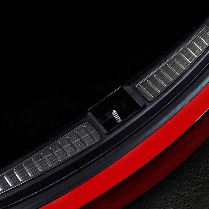 Car Auto Accessories Rear Boot Trunk Inner Bumper Protector Guard Sill Plate Cover for Model S Black