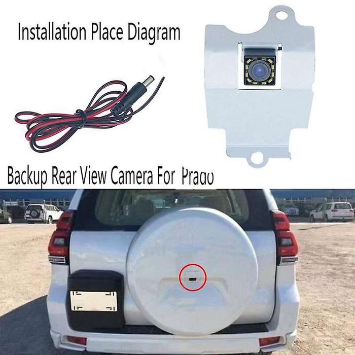 Car Backup Rear View Camera Install in Spare Tire Cover 12 LED Night Vision Reversing Camera for Pra