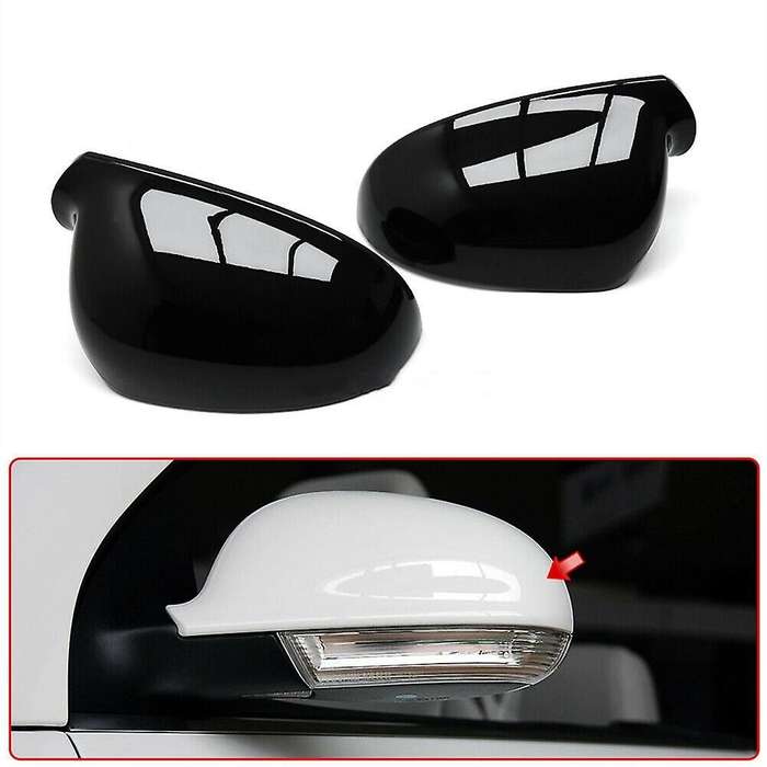 Car Black Side Door Mirror Cover Rearveiw Mirror Caps for GOLF MK5 R32 B6 Car Exterior Accessories