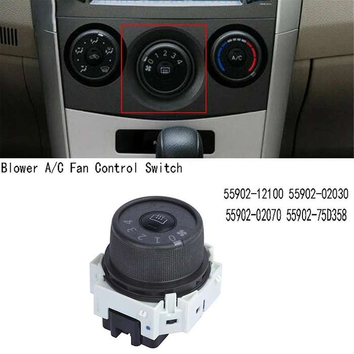 Car Blower A/C Fan Control Switch for Matrix 55902-12100 55902-02030 55902-02070 55902-75D358