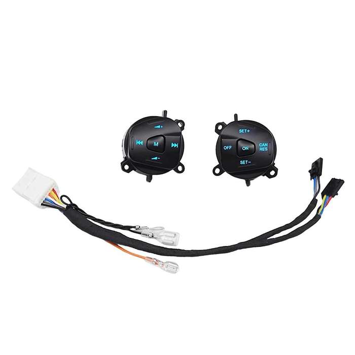 Car Blue LED Steering Wheel Cruise Control Switch Button with Wiring for Fiesta MK7 MK8 Escort Ecosp