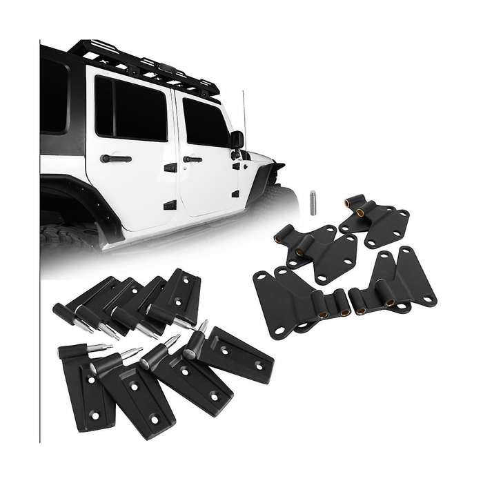 Car Body Side 4 Door Hinges Mount Kit Stainless Steel for Wrangler Jk 2007-2018