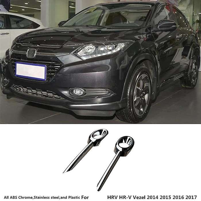 Car Body Head Front Fog Light Lamp Frame Stick Styling ABS Chrome Trim 2Pcs for -V Vezel 2014-2018